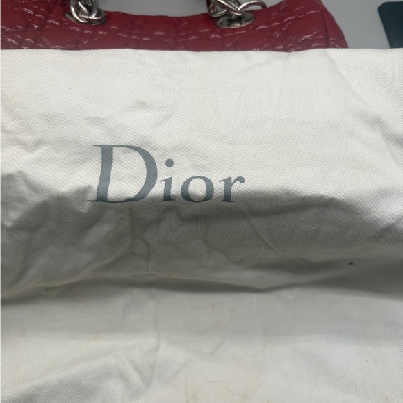 Christian Dior Lady Dior Medium Red Patent Cannage Bag Charm Italy Authentic - Picture 13 of 14